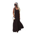 Solid Sleeveless Maxi Pleated Dress #Black #Sleeveless